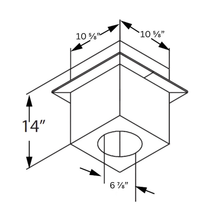 Duravent 4" x 6-5/8" DirectVent Pro Cathedral Ceiling Support Box | 46DVA-CS