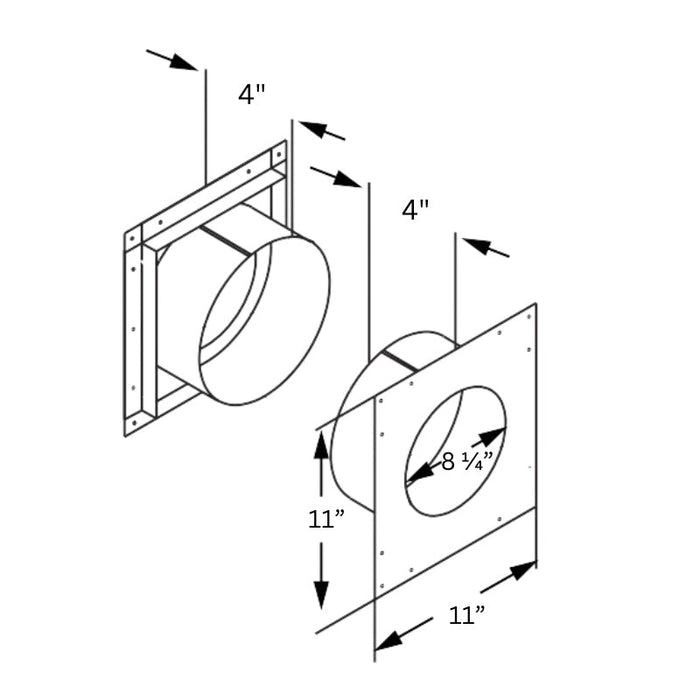 Duravent 5" x 8" DirectVent Pro Wall Thimble - Reduced | 58DVA-WTS