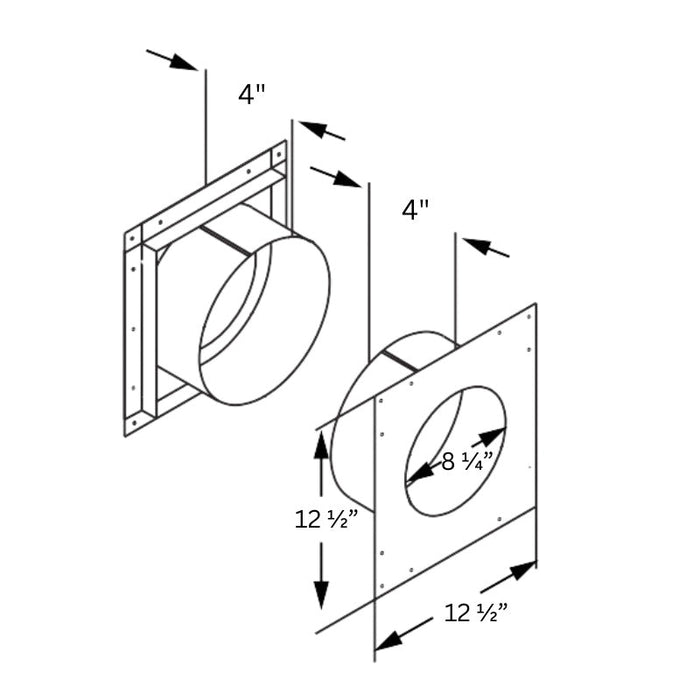 Duravent 5" x 8" DirectVent Pro  Wall Thimble | 58DVA-WT