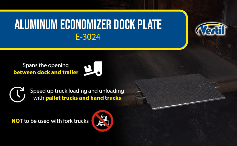 Vestil E-3024 aluminum economizer dock plate usable feature overview 1