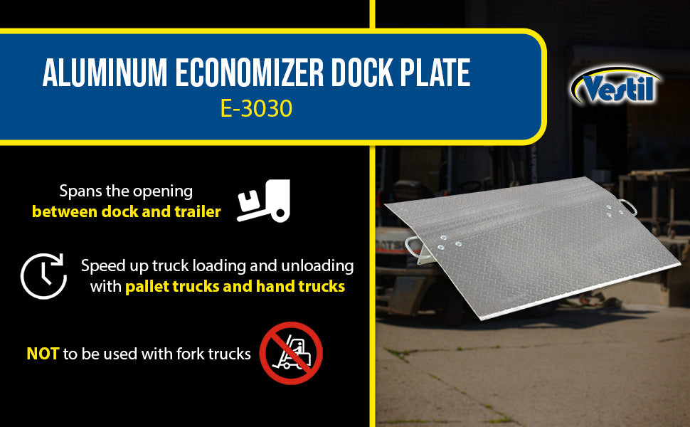 Vestil E-3030 aluminum economizer dock plate usable feature overview 1