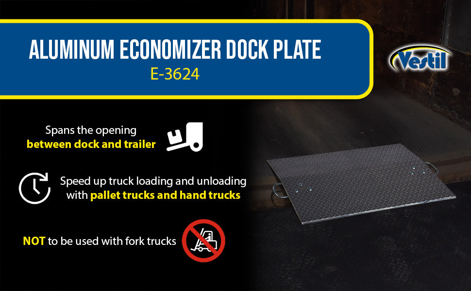 Vestil E-3624 aluminum economizer dock plate usable feature overview 1