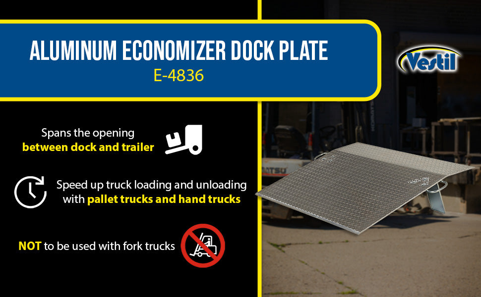 Vestil E-4836 aluminum economizer dock plate usable feature overview 1