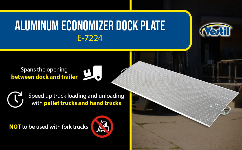 Vestil E-7224 aluminum economizer dock plate usable feature overview 1