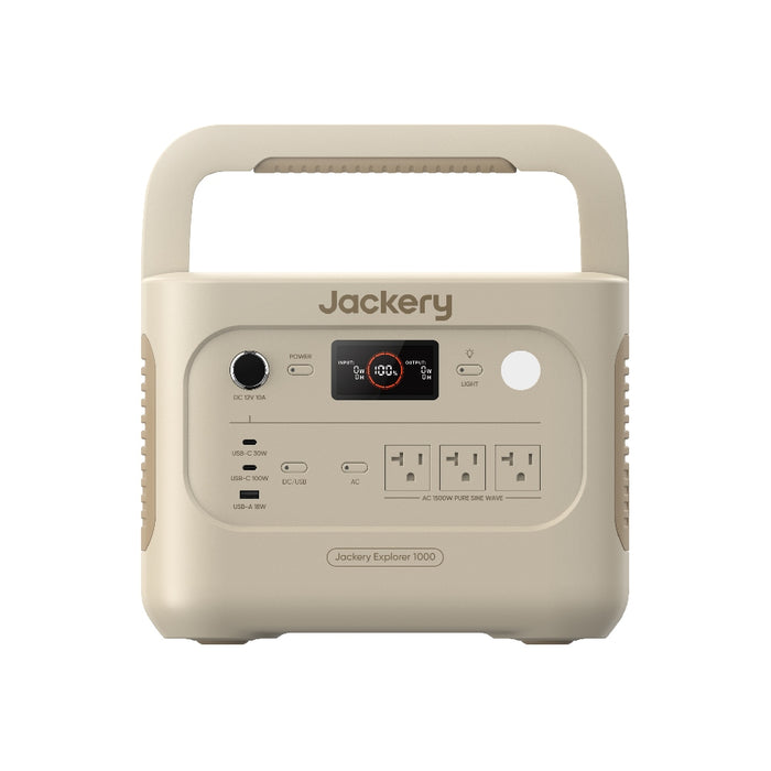 Jackery Explorer 1000 v2 Dune White Portable Power Station front view