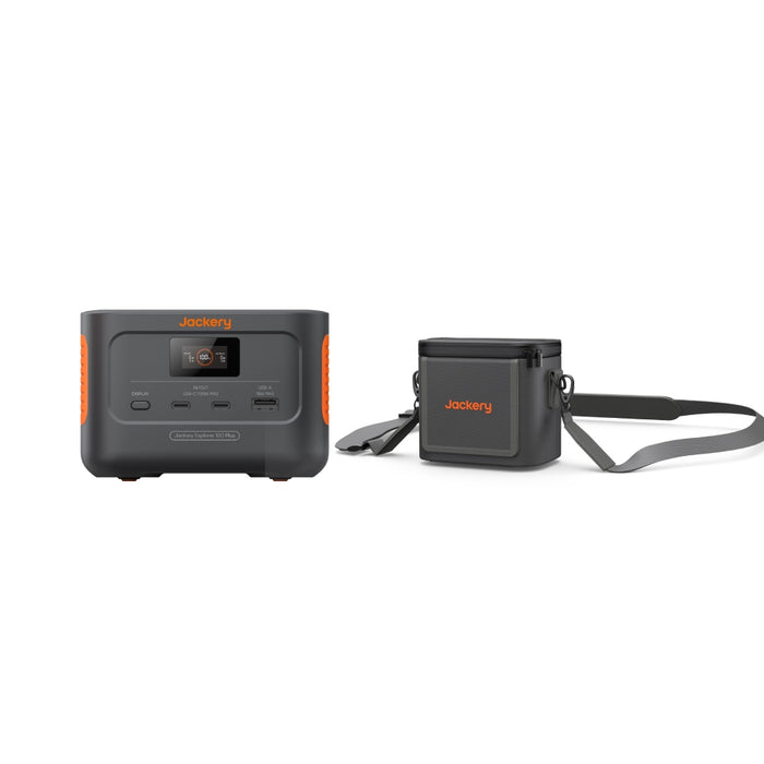 Jackery Explorer 100 Plus Portable Power Station with Mini Carrying Bag front view