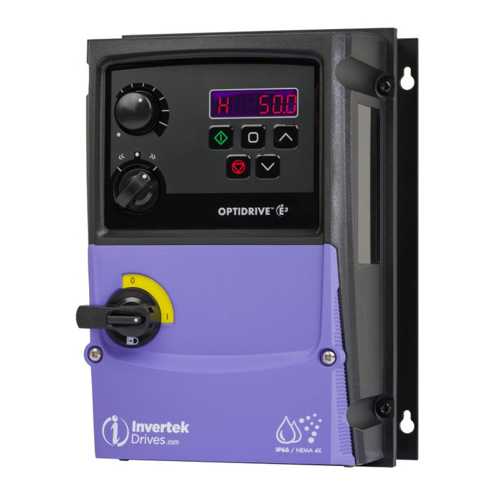 Invertek OptiDrive™ E3, Economy 0.75 kW (1Hp),4.3A 200~240V