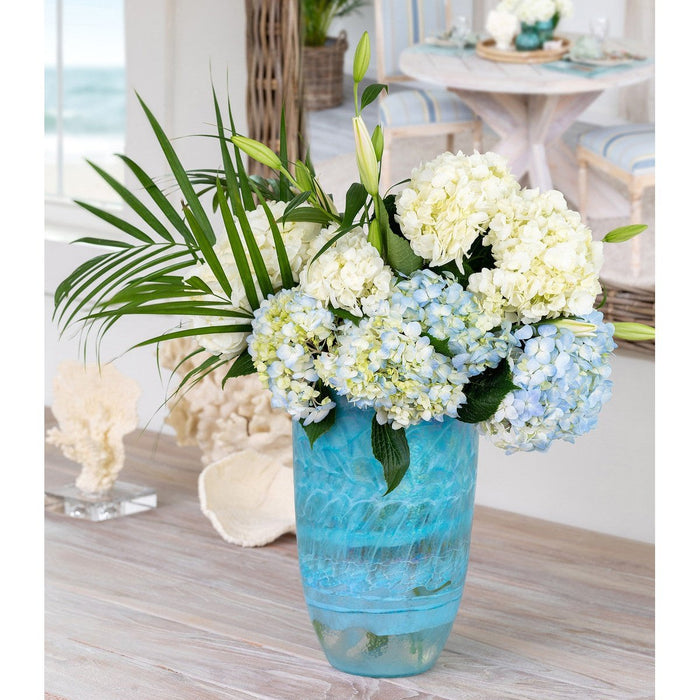 Park Hill Collection Coastal Cottage Amalfi Murano Glass Vase EAB10728 Park Hill Collection