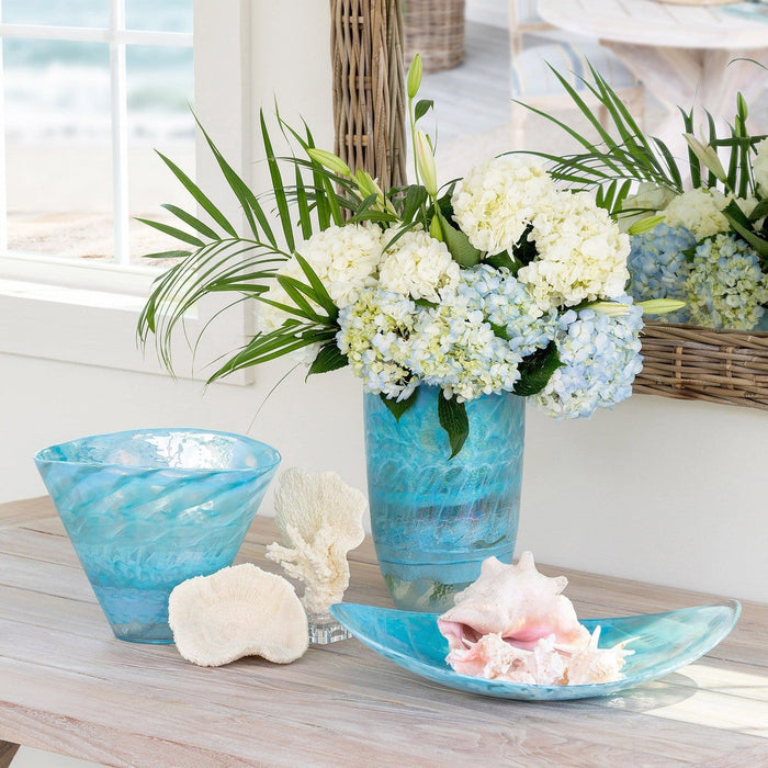 Park Hill Collection Coastal Cottage Amalfi Murano Glass Vase EAB10728 Park Hill Collection