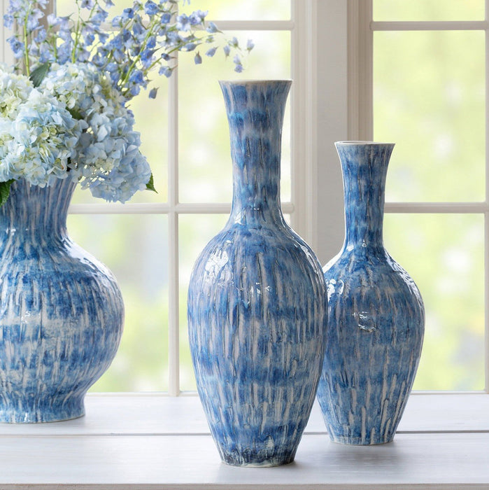 Park Hill Collection Coastal Cottage Nazare Porcelain Vase, Tall EAB10736 Park Hill Collection