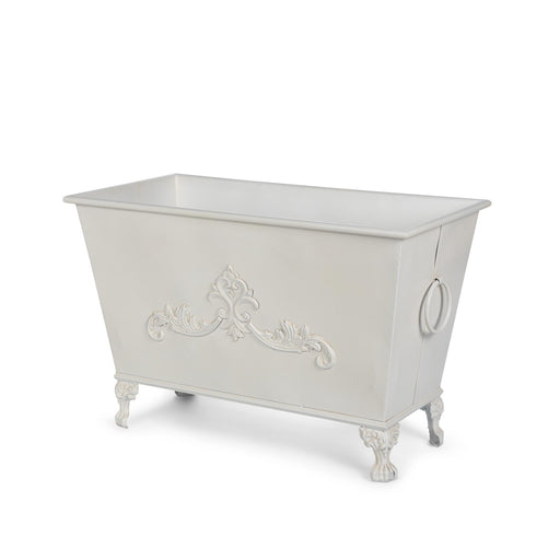 Park Hill Collection Grand Scroll Rectangular Planter – Antiqued White (view 2)