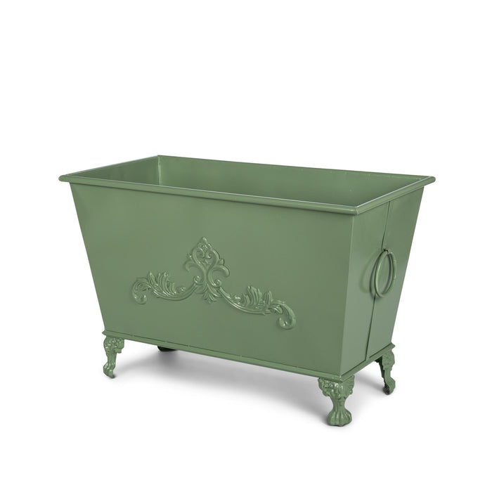 Park Hill Collection Grand Scroll Rectangular Planter – Soft Garden Green (view 8)