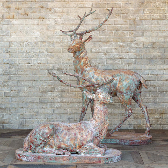 Park Hill Collections Garden & Floral Cast Iron Estate Stags, Set of 2 EAG80265 Park Hill Collection