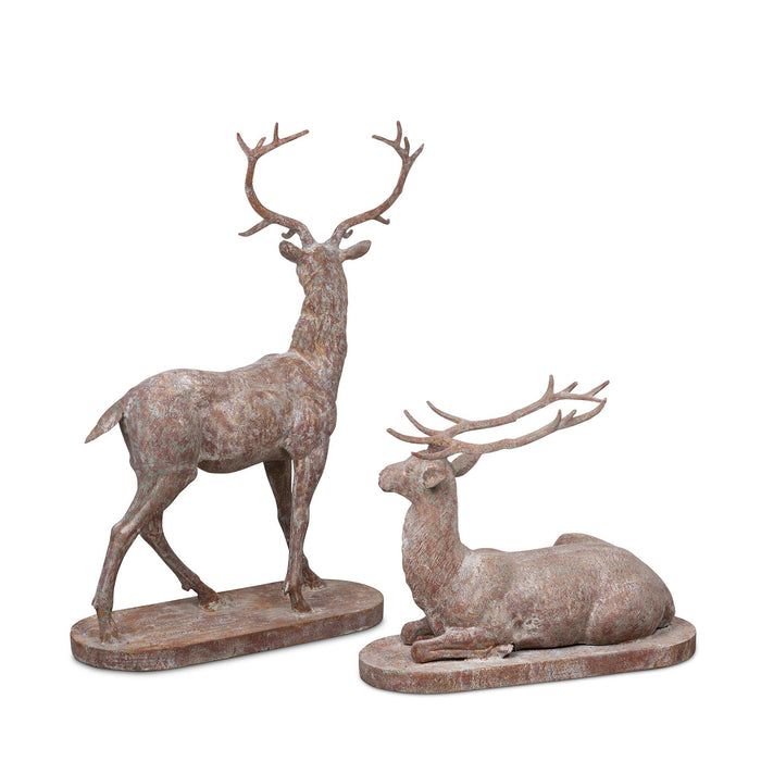 Cast Iron Estate Stags, Set of 2 EAG80265B - detail close-up