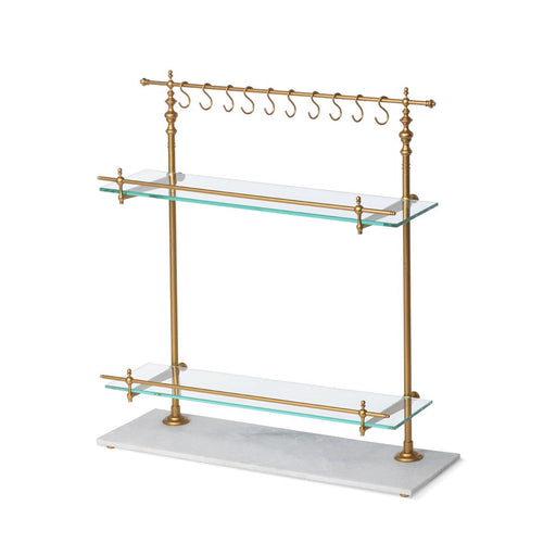 Park Hill Collection Southern Classic White Marble and Brass Bistro Rack EAW26057 Park Hill Collection