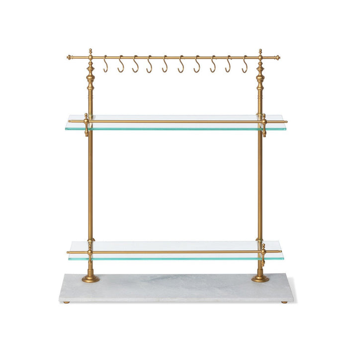 Park Hill Collection Southern Classic White Marble and Brass Bistro Rack EAW26057 Park Hill Collection