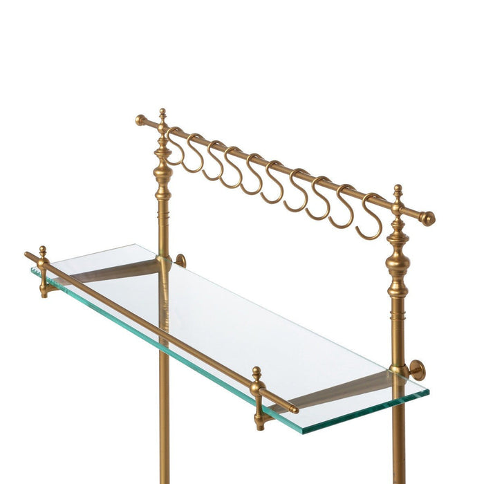 Park Hill Collection Southern Classic White Marble and Brass Bistro Rack EAW26057 Park Hill Collection