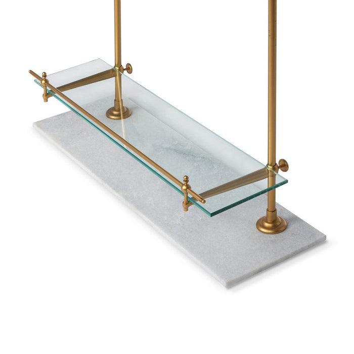 Park Hill Collection Southern Classic White Marble and Brass Bistro Rack EAW26057 Park Hill Collection
