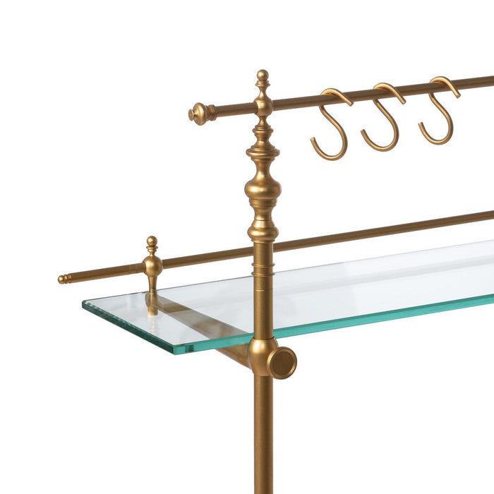 Park Hill Collection Southern Classic White Marble and Brass Bistro Rack EAW26057 Park Hill Collection