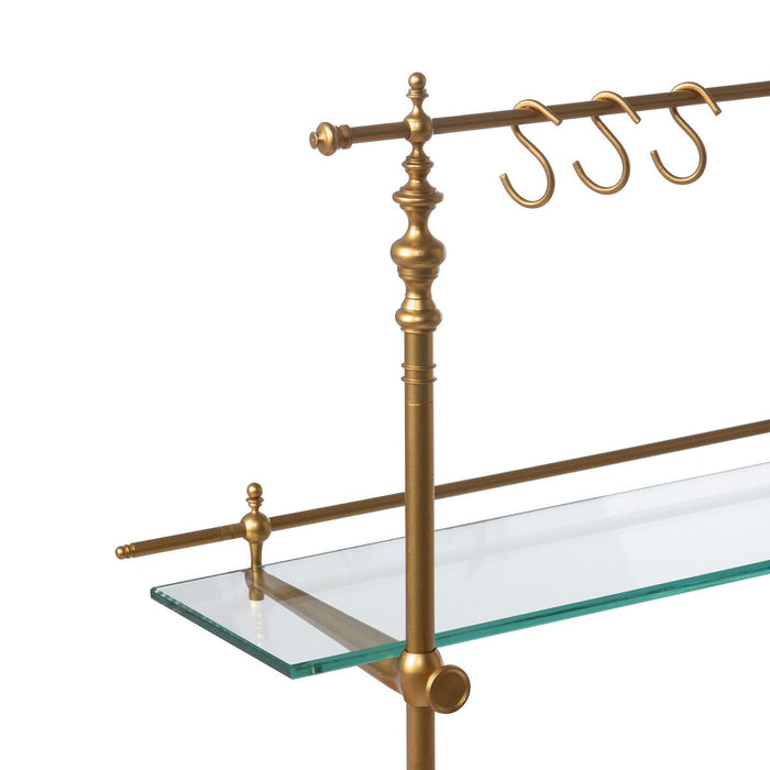 Park Hill Collection Southern Classic White Marble and Brass Bistro Rack EAW26057 Park Hill Collection