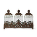 Park Hill Collection Acanthus Glass Canisters, Set of 3 with Base