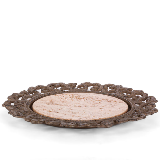 Park Hill Collection Acanthus Marble Cake Plate with Dome (view 2)