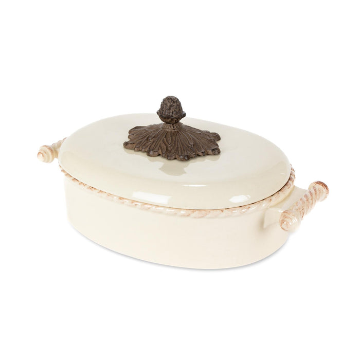 Park Hill Collection Acanthus Stoneware Lidded Casserole Dish (view 2)