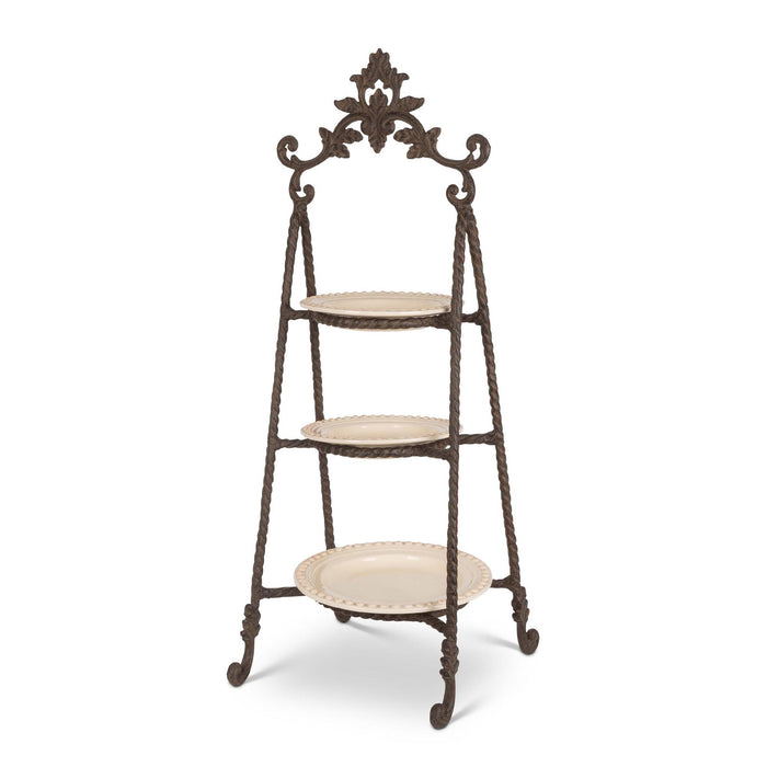Park Hill Collection Acanthus Stoneware 3-Tier Server