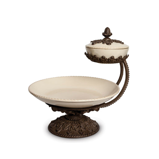Park Hill Collection Acanthus Stoneware Chip and Dip Server