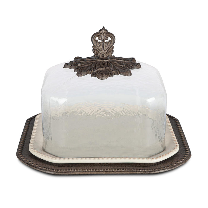 Park Hill Collection Acanthus Stoneware Pastry Keeper