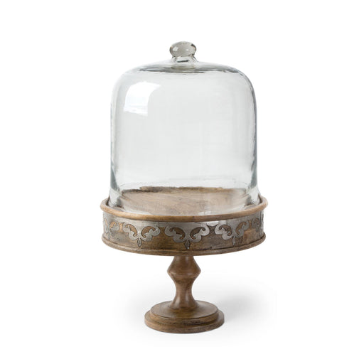 Park Hill Collection Heritage Inlay Wood Cake Pedestal with Dome