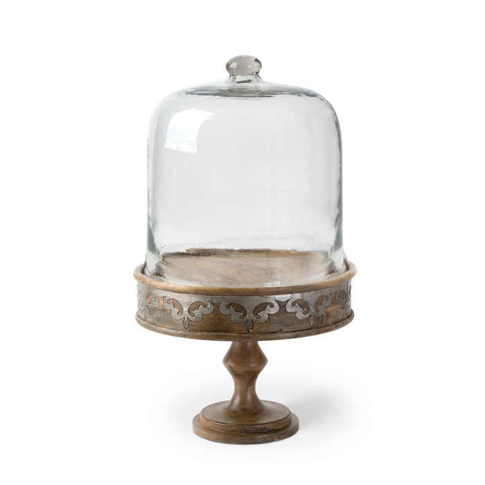 Park Hill Collection Heritage Inlay Wood Cake Pedestal with Dome