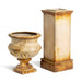 Metal Portico Urn with Tall Pedestal ECM06202B - angle view