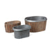 Park Hill Collection Garden Floral Galvanized Wooden Oval Tub ECM20098 Park Hill Collection
