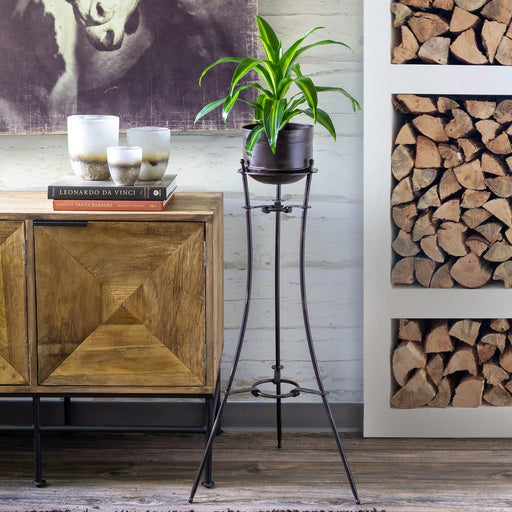 Park Hill Collection Lodge Portal Metal Stand and Pot, Tall ECM20155 Park Hill Collection