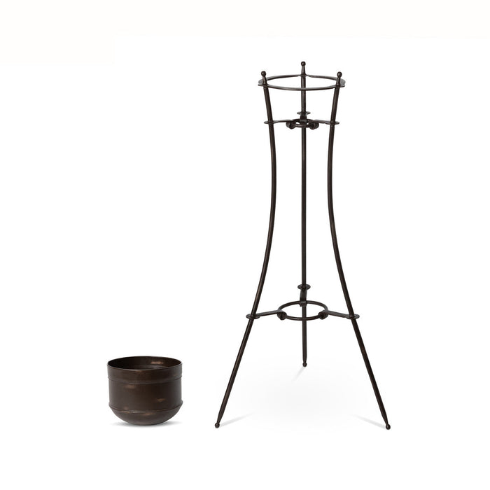 Park Hill Collection Lodge Portal Metal Stand and Pot, Tall ECM20155 Park Hill Collection