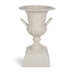 Park Hill Collection Fluted Metal Urn with Pedestal, 33" – Soft White