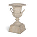 Park Hill Collection Fluted Metal Urn with Pedestal, 33" – Weathered Stone (view 6)