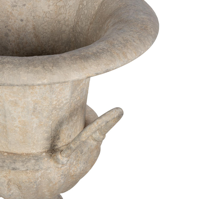 Park Hill Collection Fluted Metal Urn with Pedestal, 33" – Weathered Stone (view 8)