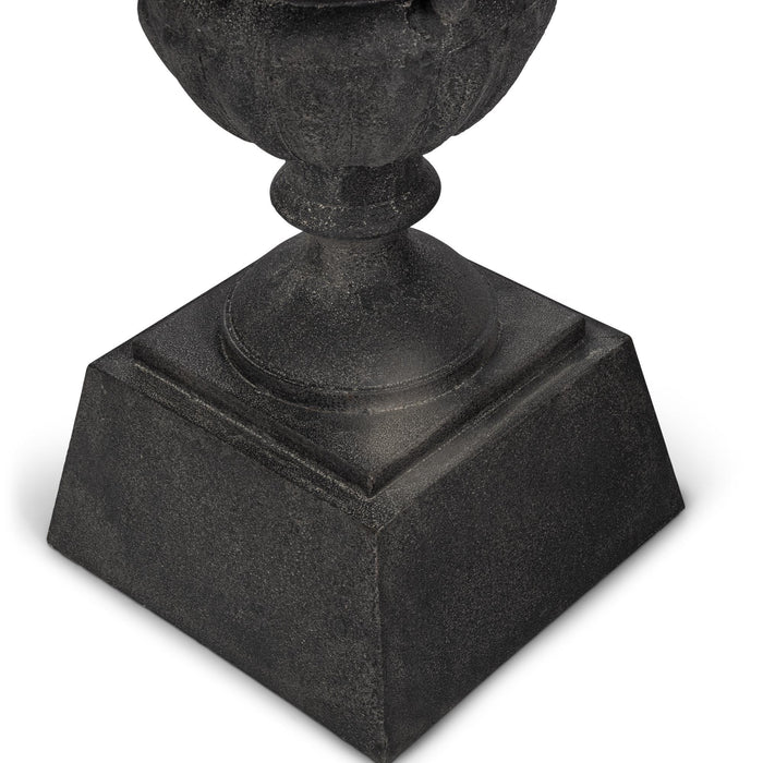 Park Hill Collection Fluted Metal Urn with Pedestal, 33" – Noir (view 12)