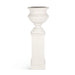 Park Hill Collection Large Metal Portico Urn with Tall Pedestal – Soft White