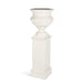 Park Hill Collection Large Metal Portico Urn with Tall Pedestal – Soft White (view 2)