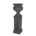 Park Hill Collection Large Metal Portico Urn with Tall Pedestal – Noir (view 7)