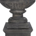 Park Hill Collection Large Metal Portico Urn with Tall Pedestal – Noir (view 9)