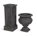 Park Hill Collection Large Metal Portico Urn with Tall Pedestal – Noir (view 10)