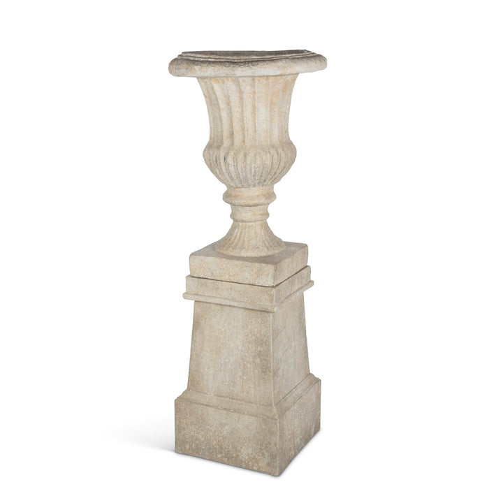 Park Hill Collection Tall Urn with Pedestal, 55.5"H – Aged Stone (view 2)