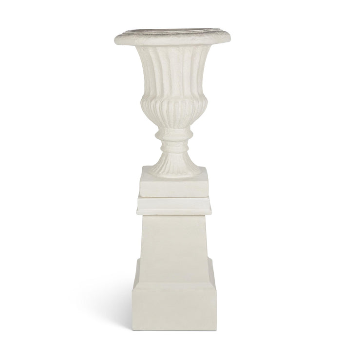 Park Hill Collection Tall Urn with Pedestal, 55.5"H – Soft White