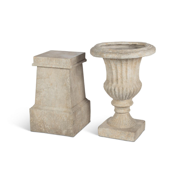 Park Hill Collection Tall Urn with Pedestal, 55.5"H – Soft White (view 12)