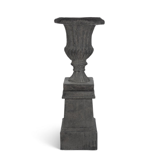 Park Hill Collection Tall Urn with Pedestal, 55.5"H – Noir