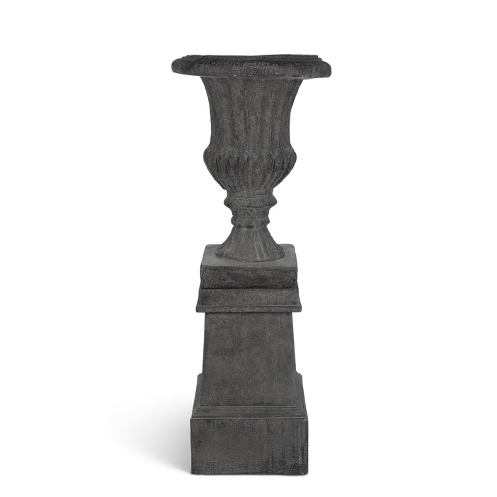 Park Hill Collection Tall Urn with Pedestal, 55.5"H – Noir